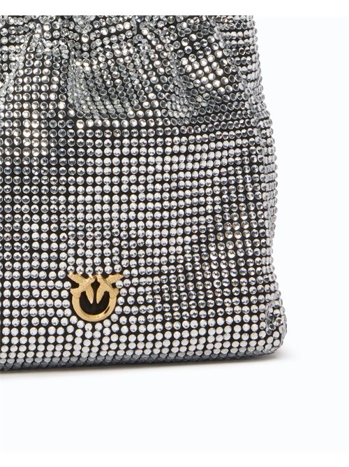 Borsa secchiello a spalla full strass con tracolla effetto pelliccia PINKO | 107635A3M9/Z99Y